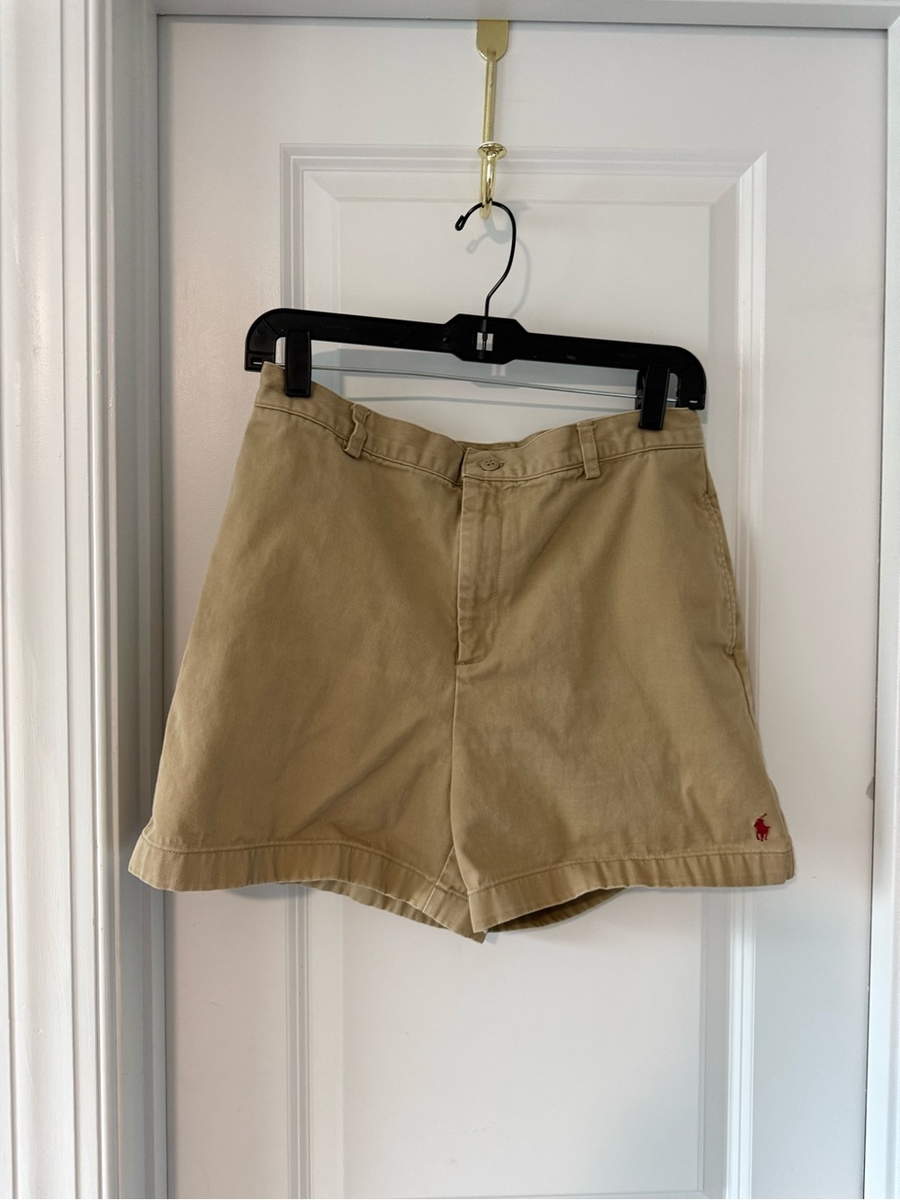 Ralph Lauren Women’s Khaki Cotton Shorts with Signature Pony